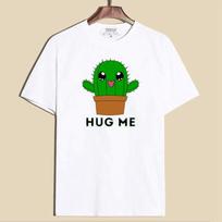 ZIMOXUAN Funny Cactus Hug Me Print T-shirts for Women Summer Round Neck Tee Shirt Femme Fashion Casual T-shirts S balta