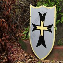 Royal Handicraft Medieval Wooden Heater Shield Crest Family Coat Of Arms Shield black