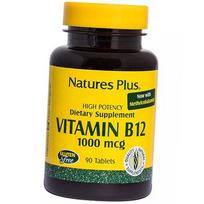 Vitaminas B12, metilkobalaminas, vitaminas B12 1000, Nature's Plus 90 tablečių (36375169) 90tab