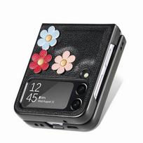 Slim Thin Folding Phone Bag Leather Case For Samsung Galaxy Z Flip4 5g Flip 4 Drop Protection Flower Style Cover Coque for Samsung Z Flip 4 juoda