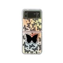 For Samsung Galaxy Z Flip 4 Case 3 Butterfly Color Translucent Folding Case For Samsung Z Flip 3 5g Shockproof Hard Back Cover Galaxy Z Flip 4