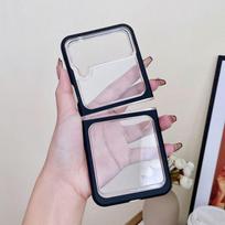 For Samsung Galaxy Z Flip 4 Case Color Border Transparent Hard Back Cover For Samsung Z Flip 3 5g Zflip4 Shockproof Folding Case Samsung  Z Flip 3 juoda