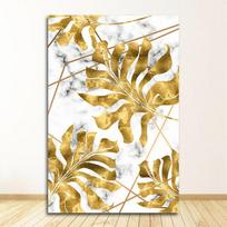 Sienų paveikslai gyvenamajam kambariui Modernus dekoras Šiaurės šalių augalai Auksinių lapų drobė Tapyba Botanikos plakatai ir spaudinys Abstraktus 21cm×30cm NoFrame beige