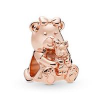 Rose Robot Love Heart Mom Bear Key Lock Bead Fit Charms Bracelet  Women Original Beads Jewelry beige