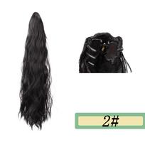 Bybrana Grab water ripple ponytail black brown synthetic fiber wig black