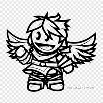 Foca Com Blanco Y Negro Smash Bros Brawl Kid Icarus Up Lyginamas šilumos perdavimo spaudos vinilo pleistras lipdukas drabužiams Pasidaryk pats aplikacijos Plaunami pleistrai