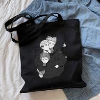 Vasaros Jujutsu Kaisen Anime Pečių drobiniai Krepšiai Laisvalaikis didelės talpos punk mados krepšys animacinių filmų Harajuku Kawaii moterų krepšys 24*26cm black