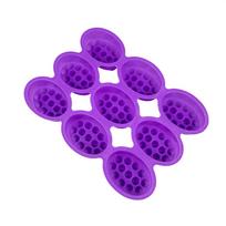 3D rankų darbo silikoninės muilo formos, masažinės formos, ovalios formos eterinio aliejaus muilai purple