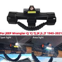 1Pcs Roll Bar Grab Handles With Dome Light For JEEP Wrangler CJ YJ TJ JK JL JT black