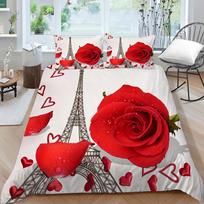 3D Tower Series Bedding Set Modern Romantic Love Printing Soft Family Quilt Cover Pillow Case 2 or 3 Full Size Home Decoration Baby 100x135cm gray