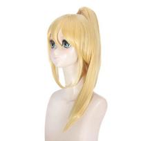 Anime 50CM Zelda: Breath of the Wild Link Short Golden Blonde Pony tail Heat Resistant Cosplay Costume Wig 50CM geltona