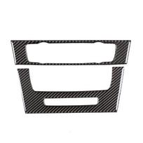 Anglies pluošto automobilio interjero centrinės konsolės CD panelio rėmo dangtelio lipduko apdaila BMW 3 serijos E90 E92 E93 2005 - 2010 2011 B black