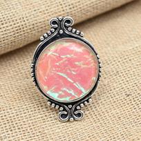 Unique Pink Triplet Opal Gemstone 925 Sterling Silver Handmade Dainty Ring Jewelry 4 rožinė