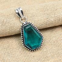 Indicolite Tourmaline Gemstone Solid 925 Sterling Silver Dazzling Pendant Jewelry 1.77 Inches mėlyna