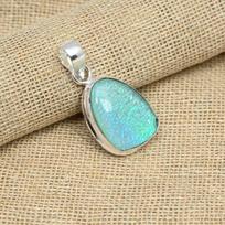Blue Australian Triplet Opal Gemstone 925 Sterling Silver Handmade Jewelry Pendant For Her 1.57 Inches mėlyna
