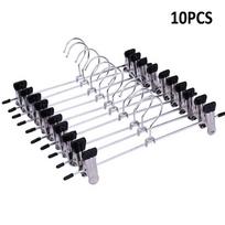 10/20 vnt., neslystančios, tvirtos metalinės segtukų pakabos, chromo, kelnių paltai, sijonų kabykla 10PCS gray