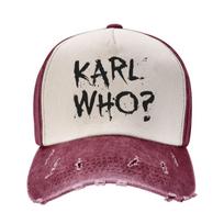 Karl Who Baseball Caps Outfit Casual Distressed Cotton Snapback Hat for Unisex Women Outdoor Running Golf Adjustable Fit Caps Hat One Size