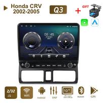 2Din 10 colių Android automobilinis stereofoninis radijas, skirtas Honda CRV 2002-2005 su mygtuku rankenėlė Multimedijos vaizdo grotuvas GPS navigacija Carplay 2+32GB black