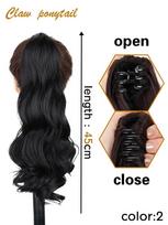 Miss Wig Synthetic Fiber Women's Ponytail Hair Clip Ponytail Hair Accessory Small Wave Dark Ponytail For Daily Wear 45cm