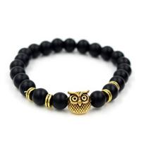 Stilinga nerimo apyrankė pelėdos žavesys unisex dekoratyvinis black