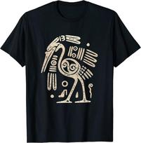 Indiškas gervės abstraktus paukščio stiliaus dizainas unisex marškinėliai S beige
