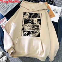 Demon Slayer Kimetsu No Yaiba Nezuko hoodies Unisex 2021 printed Korea streetwear Unisex sweatshirts printed printed Unisex Hoodie L beige