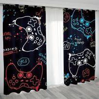 Cartoon Game Switch Controller Window Curtains Blinds For Living Room  Bedroom Bathroom Kicthen Office Door Home Decor W65X60H(cm)X2Pcs&Hook
