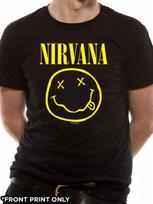 Nirvana Smiley ly Juodi Kurt Cobain Rock Merch Unisex marškinėliai XXXXL yellow