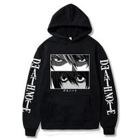 Nauji Anime Death Note Hoodies Kira L Lawliet Eyes Printed Unisex Moterims Hoodie Hooded Megztiniai Megztiniai Harajuku Unisex Drabužiai 2XL