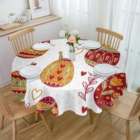 Velykiniai kiaušiniai Spalvota Meilė Apvalios Stalo Danga Festivalis Valgomasis Vandeniui Atspari Staltiesė Stalo Užtiesalas Vestuvių Vakarėlio Dekorui 4pcs 33x48 Table mat