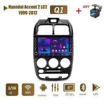 icreative Android Car Radio Multimedia Video Player Navigation GPS, skirtas Hyundai Accent 2 LC2 1999-2012 Su mygtuko rankenėle Stereo 1+16GB 1+16GB
