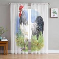Akvarelė iš mielos vištienos šifono permatomos užuolaidos svetainės miegamojo dekoravimui. 135W x 114H(cm) gray