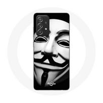 Dėklas - Maniacase - Samsung Galaxy A33 5G - Anonimo kaukė - Silikoninis - Minkštas juoda