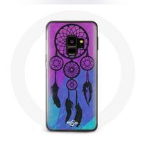 Coque pour Samsung Galaxy S9 Attrape Rêve Noir Fond Bleu et Violet