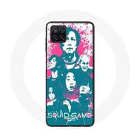 Coque Samsung Galaxy A12 Squid Game Affiche personnages logo