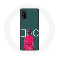 Coque pour samsung galaxy S20 plus Squid Game Soldat Rouge avec Masque Cercle Fond Vert