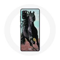 Coque pour Samsung Galaxy S20 plus Cheval Noir De La Race Frisonne