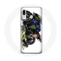 Coque pour Samsung Galaxy A20 Valentino Rossi Pilote de vitesse fond blanc balta