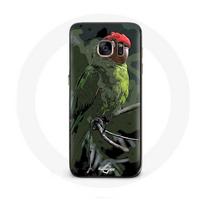 Coque pour samsung galaxy S6 edge Pionus Perroquet Rouge Vert