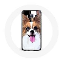 Coque pour Samsung Galaxy J7 Épagneul nain continental papillon Chiot Blanc et marron