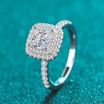 5.5mm 1ct Princesės pjūvio moisanito deimantiniai žiedai moterims kvadratiniai prabangūs papuošalai S925 sidabras baltu auksu dengtas žiedas GRA 5.5