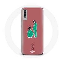 Coque pour Samsung Galaxy A70 Squid Game Ji Yeong Numéro 240 Et Kang Sae Byeok Numéro 067