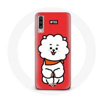 Coque pour Samsung Galaxy A70 BTS Bangtan Garçons BT21 RJ de Jin Fond Rouge