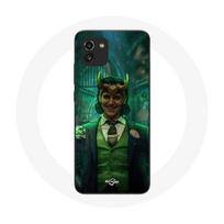 Coque pour Samsung Galaxy A03 Loki Thor Ragnarok avec Casque Affiche Personnage Série Saison 1