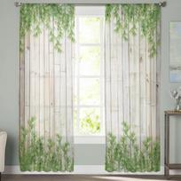 Bambuko fono permatomos užuolaidos Miegamojo voile užuolaida Svetainės lango permatomos užuolaidos Virtuvės tiulio užuolaidos 135W x 114H(cm) white