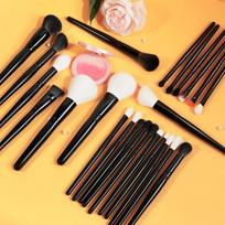 Loose powder brush, foundation concealer brush, powder brush, makeup tool brush makeup set, 24 professional high-end all-black soft makeup brushes black