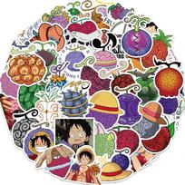 10/50pcs Cartoon Pirate King Devil Fruit stickers gaffiti Stickers for DIY Luggage Laptop Skateboard Bicycle Stickers 10pcs
