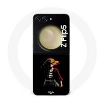 Coque Samsung Galaxy Z Flip5 one piece manga anime luffy fond noir juoda