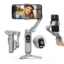 3 ašių sulankstomas rankinis gimbalinis stabilizatorius, apsaugantis nuo virpesių, belaidis įkrovimas, skirtas išmaniojo telefono veiksmo kamerai Smart X pilka
