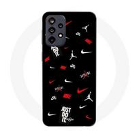 Maniacase Case for Samsung Galaxy A52 5g nike jordan white red black background juoda